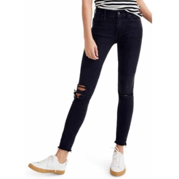 Frame Denim Denim - Frame le skinny de Jeanne crop jeans black ripped
